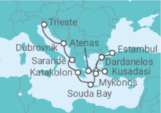 Itinerario del Crucero Desde Pireo (Atenas) a Trieste (Italia) - Holland America Line