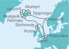 Itinerario del Crucero Islandia, Reino Unido - Holland America Line