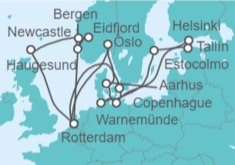 Itinerario del Crucero Noruega, Dinamarca, Alemania, Estonia, Finlandia, Suecia, Holanda, Reino Unido - Holland America Line