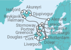 Itinerario del Crucero Holanda, Islandia, Reino Unido - Holland America Line