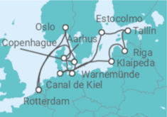 Itinerario del Crucero Noruega, Dinamarca, Alemania, Lituania, Letonia, Estonia, Suecia - Holland America Line