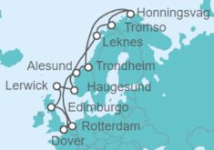 Itinerario del Crucero Travesía Círculo Polar Ártico - Holland America Line