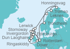 Itinerario del Crucero Islas Británicas y Círculo Polar Ártico - Holland America Line