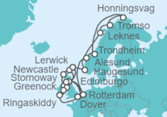 Itinerario del Crucero Círculo Polar Ártico e Islas Británicas - Holland America Line