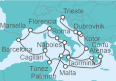 Itinerario del Crucero Desde Trieste (Italia) a Civitavecchia (Roma) - Holland America Line