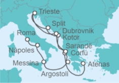 Itinerario del Crucero Desde Pireo (Atenas) a Civitavecchia (Roma) - Holland America Line