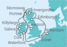 Itinerario del Crucero Holanda, Irlanda, Reino Unido - Holland America Line