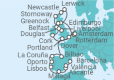 Itinerario del Crucero Desde Dover (Inglaterra) a Barcelona - Holland America Line