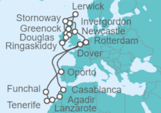 Itinerario del Crucero Islas Británicas e Islas Canarias - Holland America Line