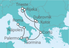 Itinerario del Crucero Montenegro, Croacia, Grecia, Italia - Holland America Line