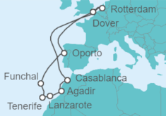 Itinerario del Crucero Marruecos, Islas Canarias y Portugal - Holland America Line