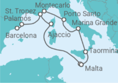 Itinerario del Crucero Desde Montecarlo (Mónaco) a Barcelona - Seabourn