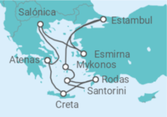 Itinerario del Crucero Santorini, Miconos y Estambul 2025 - NCL Norwegian Cruise Line