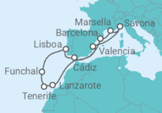Itinerario del Crucero Sabores exóticos y paisajes lunares - Costa Cruceros