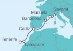 Itinerario del Crucero España, Francia - Costa Cruceros