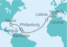Itinerario del Crucero Saint Maarten, Antigua Y Barbuda, Barbados, Portugal - MSC Cruceros