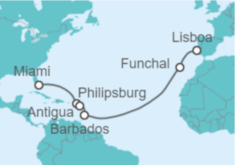 Itinerario del Crucero Saint Maarten, Antigua Y Barbuda, Barbados, Portugal - MSC Cruceros