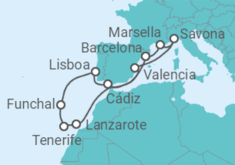 Itinerario del Crucero Sabores exóticos y paisajes lunares - Costa Cruceros