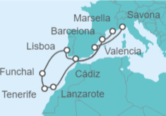 Itinerario del Crucero España, Portugal - Costa Cruceros