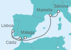 Itinerario del Crucero Francia, España, Portugal - Costa Cruceros