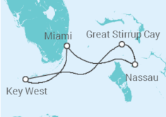 Itinerario del Crucero Bahamas: Great Stirrup Cay, Cayo Hueso y Nasáu - NCL Norwegian Cruise Line