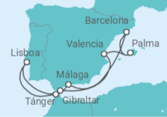 Itinerario del Crucero España y Portugal - Explora Journeys