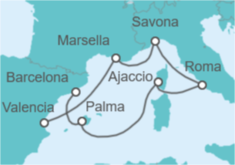 Itinerario del Crucero História y belleza nautal - Costa Cruceros