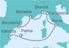 Itinerario del Crucero Mediterráneo inesperado - Costa Cruceros