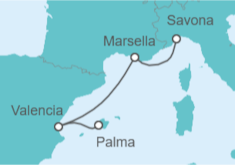 Itinerario del Crucero España, Francia - Costa Cruceros