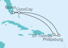 Itinerario del Crucero Caribe oriental y CocoCay - Royal Caribbean