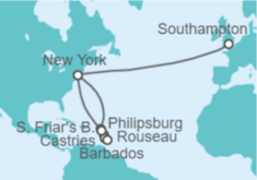 Itinerario del Crucero De Londres a Nueva York - Cunard