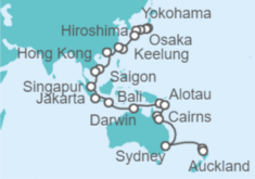 Itinerario del Crucero Desde Yokohama (Japón) a Auckland (Nueva Zelanda) - Oceania Cruises