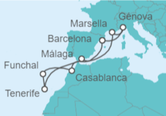 Itinerario del Crucero Marruecos, Portugal, España, Francia, Italia - MSC Cruceros