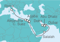 Itinerario del Crucero Qatar, Emiratos Árabes, Omán, Jordania, Egipto - MSC Cruceros