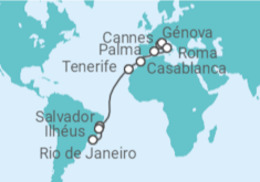 Itinerario del Crucero Italia, España, Marruecos, Brasil - MSC Cruceros