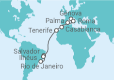 Itinerario del Crucero Italia, España, Marruecos, Brasil - MSC Cruceros