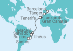 Itinerario del Crucero España, Brasil - MSC Cruceros