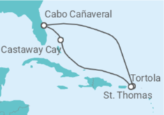 Itinerario del Crucero Islas Vírgenes - Disney Cruise Line