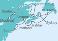 Itinerario del Crucero Canadá - Holland America Line