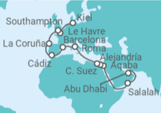 Itinerario del Crucero Desde Abu Dhabi (EAU)  a Kiel (Alemania) - MSC Cruceros