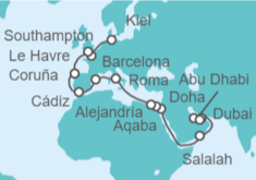 Itinerario del Crucero Desde Dubái (EAU) a Kiel (Alemania) - MSC Cruceros