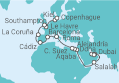 Itinerario del Crucero Desde Dubái (EAU) a Copenhague (Dinamarca) - MSC Cruceros