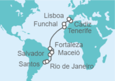 Itinerario del Crucero Brasil, España, Portugal - Costa Cruceros