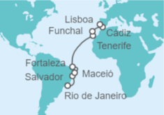 Itinerario del Crucero Brasil, España, Portugal - Costa Cruceros