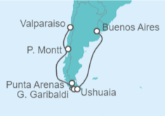 Itinerario del Crucero Chile, Argentina - Silversea