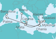 Itinerario del Crucero Mediterráneo Mágico - Disney Cruise Line