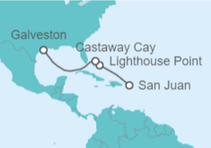 Itinerario del Crucero De San Juan a Galveston - Disney Cruise Line