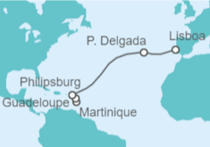 Itinerario del Crucero Guadalupe, Saint Maarten, Portugal - MSC Cruceros