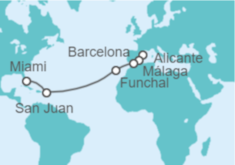 Itinerario del Crucero Cruce del Explorador - Oceania Cruises