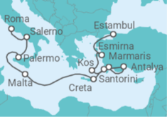 Itinerario del Crucero Desde Civitavecchia (Roma) a Estambul (Turquía) - Oceania Cruises